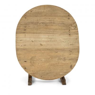 Rustic Early Oval Shape Tilt Top Table