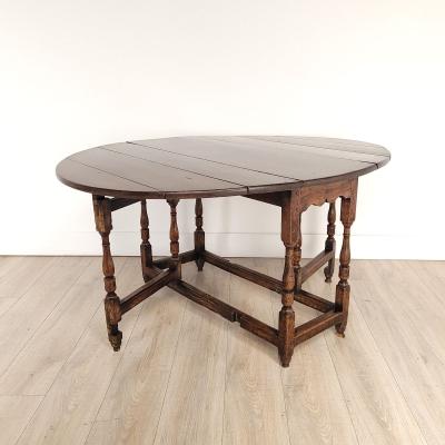Rustic English Oak Dropleaf Table 19th century or earlier As Is