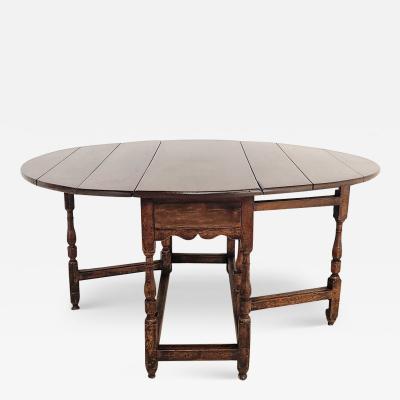 Rustic English Oak Dropleaf Table 19th century or earlier As Is