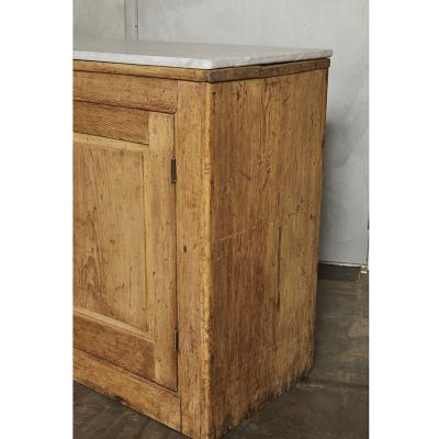 Rustic English Pine Cabinet w Marble top