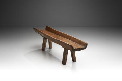 Rustic European Solid Wood Table Europe ca 1940s