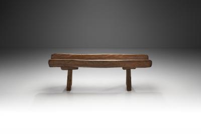 Rustic European Solid Wood Table Europe ca 1940s