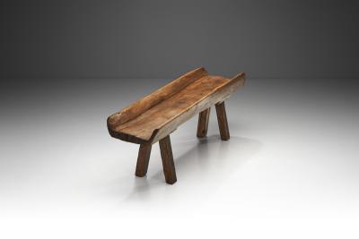 Rustic European Solid Wood Table Europe ca 1940s