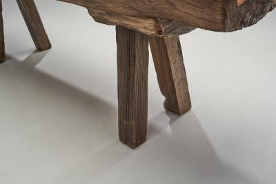 Rustic European Solid Wood Table Europe ca 1940s
