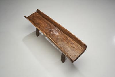 Rustic European Solid Wood Table Europe ca 1940s