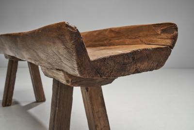Rustic European Solid Wood Table Europe ca 1940s