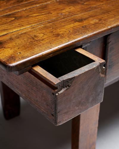 Rustic European Walnut Console with Drawers France 19th C
