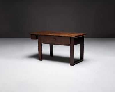 Rustic European Walnut Console with Drawers France 19th C