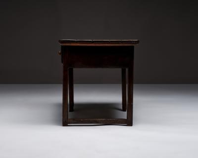 Rustic European Walnut Console with Drawers France 19th C