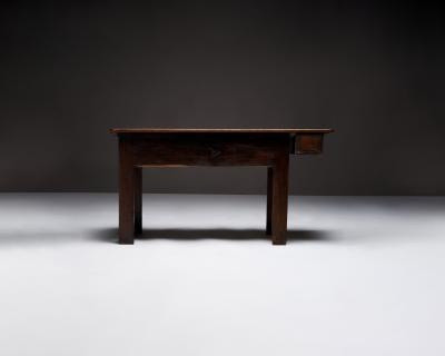 Rustic European Walnut Console with Drawers France 19th C