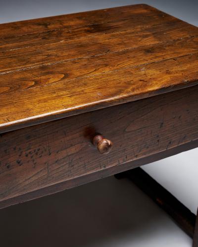 Rustic European Walnut Console with Drawers France 19th C