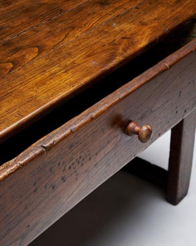 Rustic European Walnut Console with Drawers France 19th C