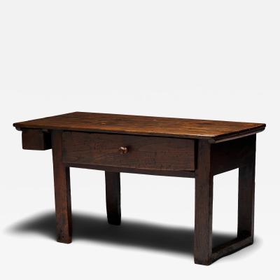 Rustic European Walnut Console with Drawers France 19th C