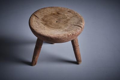 Rustic Farmer s Stool in original condition 1900s