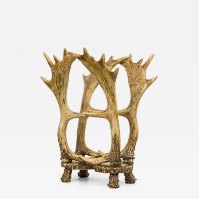 Rustic Faux Moose Antler Magazine Rack