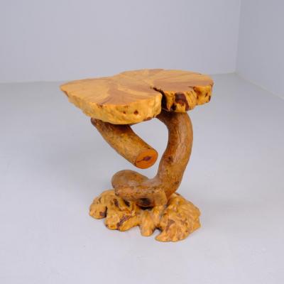 Rustic Finnish Organic Wooden Small Table Flower Stand Finland 1980s