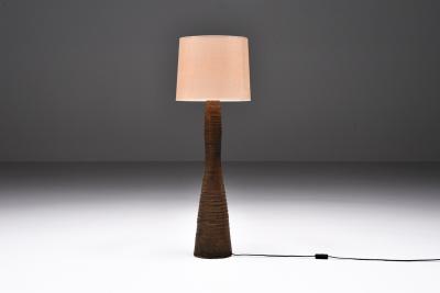 Rustic Floor Lamp with ceramic base 1940s
