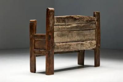 Rustic Folk Art Bench Spain 19th Century