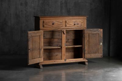 Rustic Folk Art Carved Cabinet 19th Century