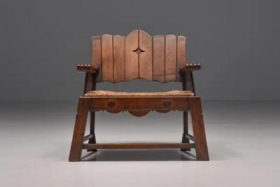 Rustic Folk Art Lounge Chair UK 1920s