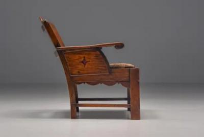 Rustic Folk Art Lounge Chair UK 1920s