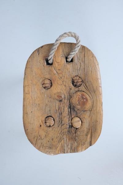 Rustic Folk Art Peasant Stool in Pine and String Finland 1800s