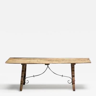 Rustic Folk Art Trestle Table Spain 19th Century