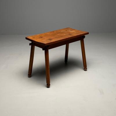 Rustic French Mid Century Modern Provincial Oak Console Table Farmhouse