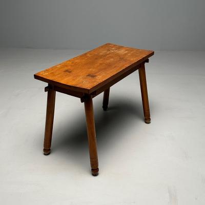Rustic French Mid Century Modern Provincial Oak Console Table Farmhouse