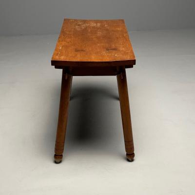 Rustic French Mid Century Modern Provincial Oak Console Table Farmhouse