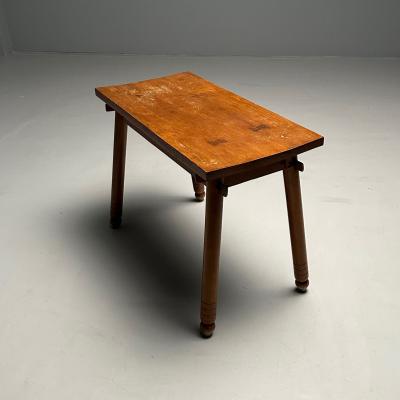 Rustic French Mid Century Modern Provincial Oak Console Table Farmhouse