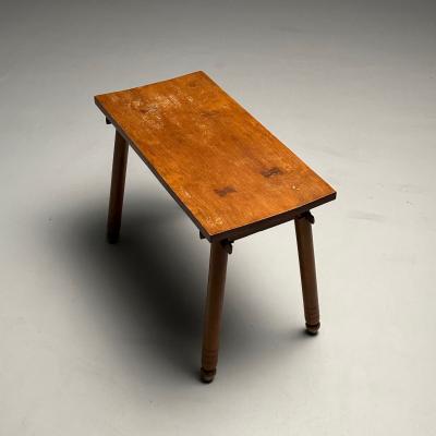 Rustic French Mid Century Modern Provincial Oak Console Table Farmhouse
