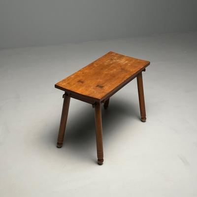 Rustic French Mid Century Modern Provincial Oak Console Table Farmhouse