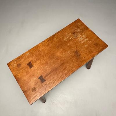 Rustic French Mid Century Modern Provincial Oak Console Table Farmhouse
