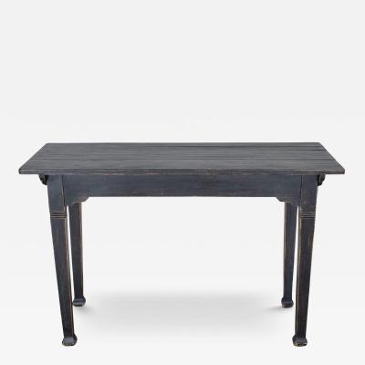 Rustic French Painted Console Table with Square Legs circa 1910