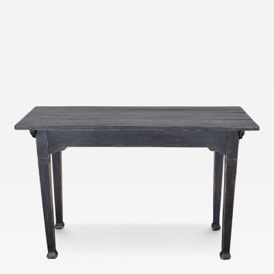 Rustic French Painted Console Table with Square Legs circa 1910