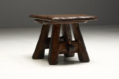 Rustic Hand Carved Side Table France 19th Century