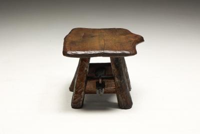Rustic Hand Carved Side Table France 19th Century