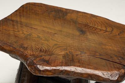 Rustic Hand Carved Side Table France 19th Century