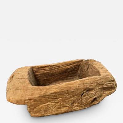 Rustic Hand carved Wood Vessel France 20th C 