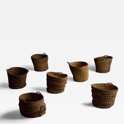 Rustic Handwoven Oversized Baskets France Early 20th Century