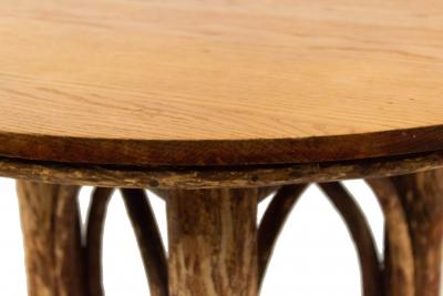 Rustic Hickory Small Round Cafe Table