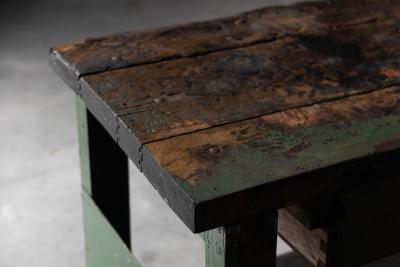 Rustic Industrial Workbench France Early 20th Century