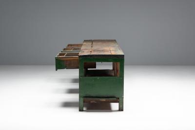Rustic Industrial Workbench France Early 20th Century