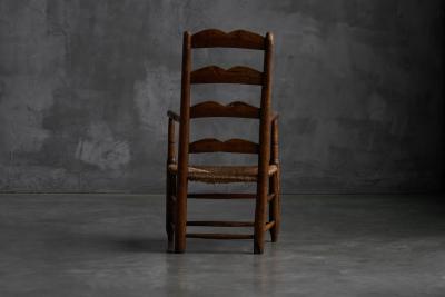 Rustic Ladder Back Armchair France Early 20th Century