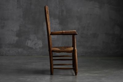 Rustic Ladder Back Armchair France Early 20th Century