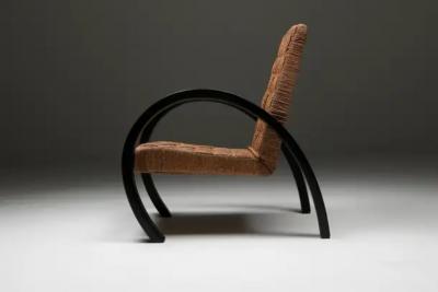 Rustic Modern Armchairs with Ottoman