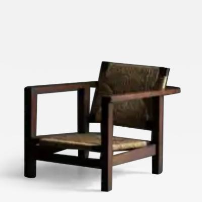 Rustic Modernist Easy Chair France 1950s