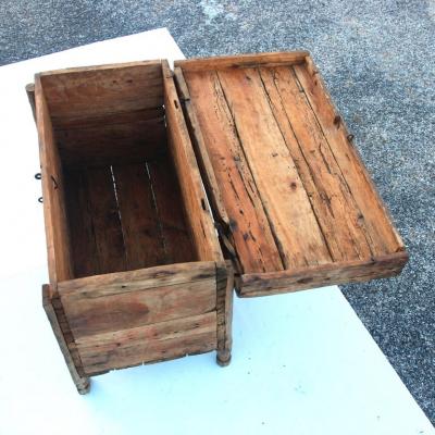 Rustic Moroccan Wooden Trunk Chest