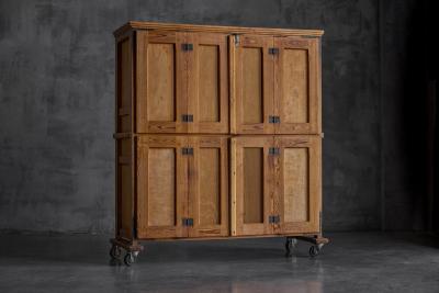 Rustic Oak Bakery Cabinet Europe 20th Century